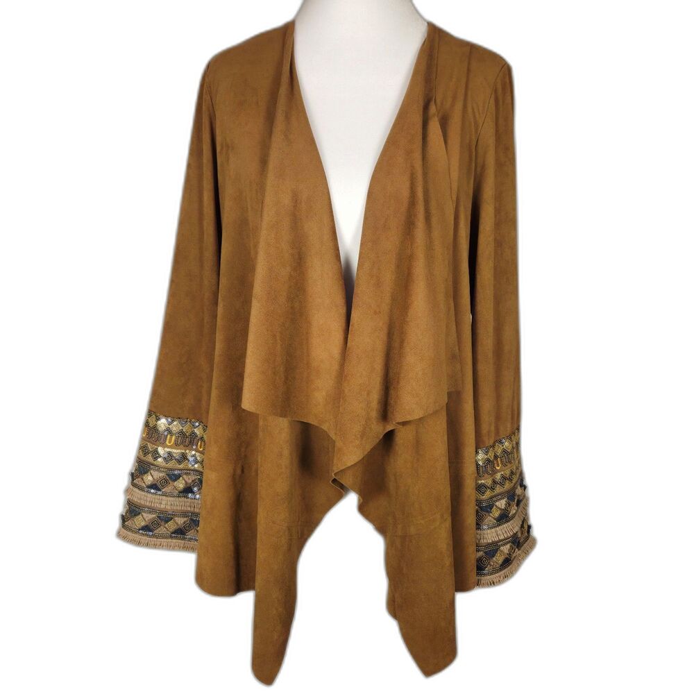Soft Surroundings Women's XS Boho Rustic Western Embellished Festival Jacket